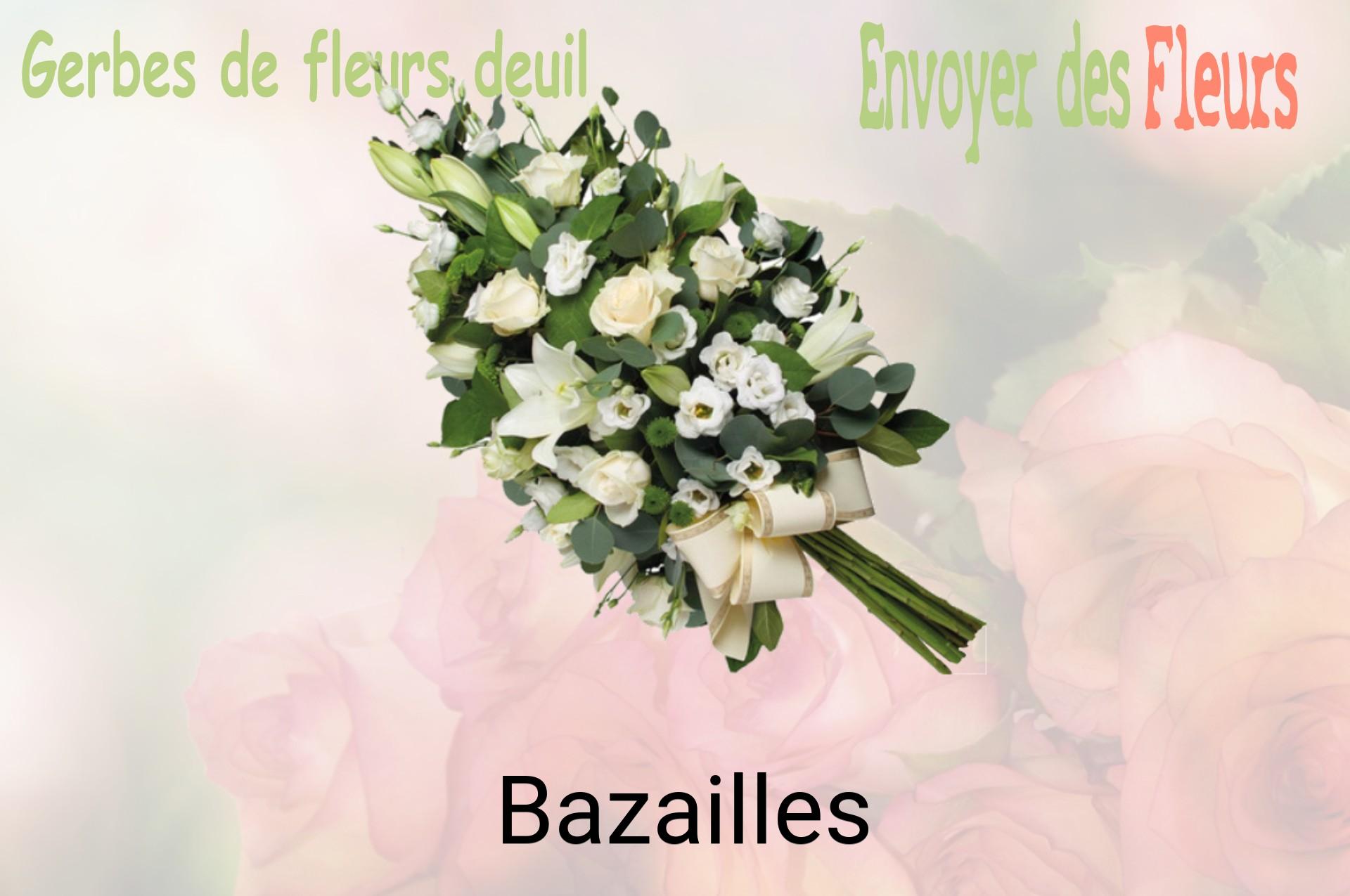 Gerbe de fleurs de deuil livrée à Bazailles